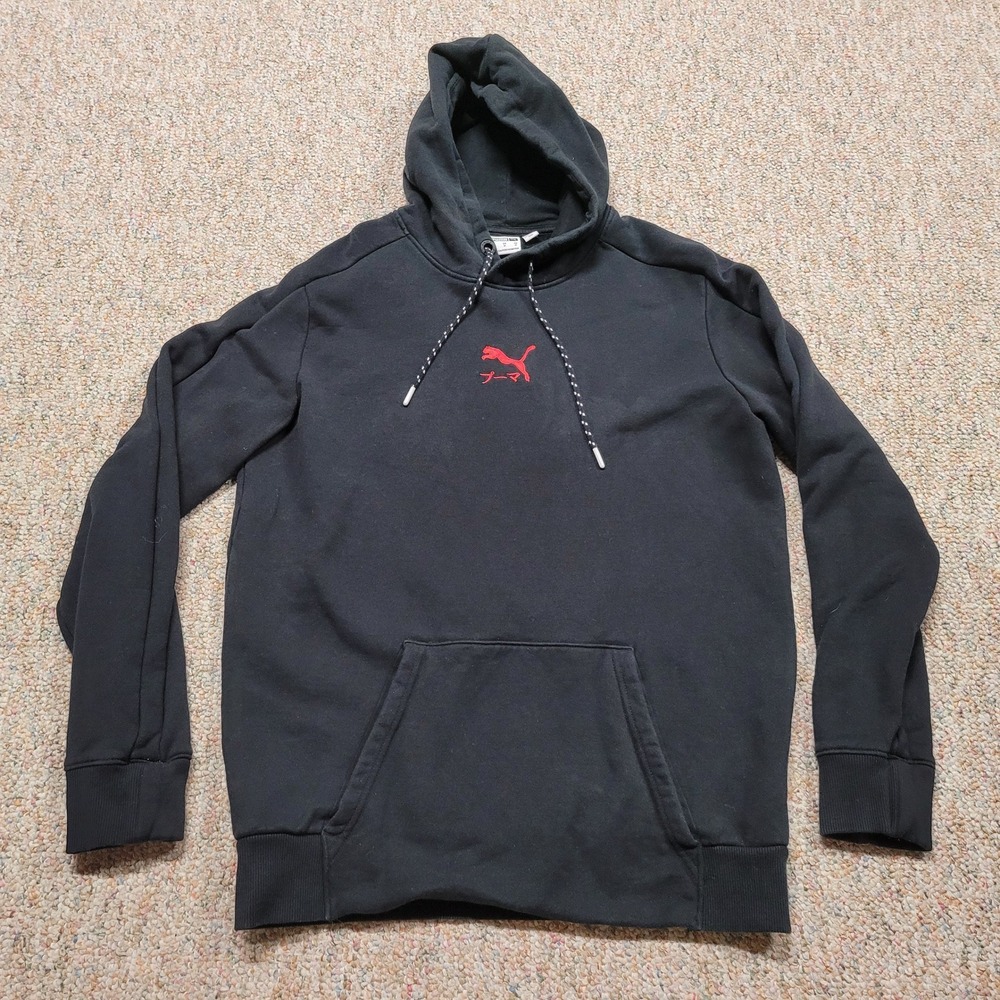 Puma‎ Japan Graphic Hoodie Mens Medium Black Snake Floral Tattoo Print Pullover - Picture 2 of 16